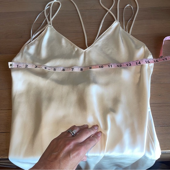 NWT Zara Ivory Satin Maxi Slip Dress Strappy Sexy Cocktail Event Classy Size M - Picture 12 of 15